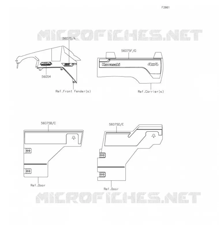 AUTOCOLLANT(WHITE) Kawasaki SSV 820 2021 MULE PRO-FXT  KAF820BMFNN