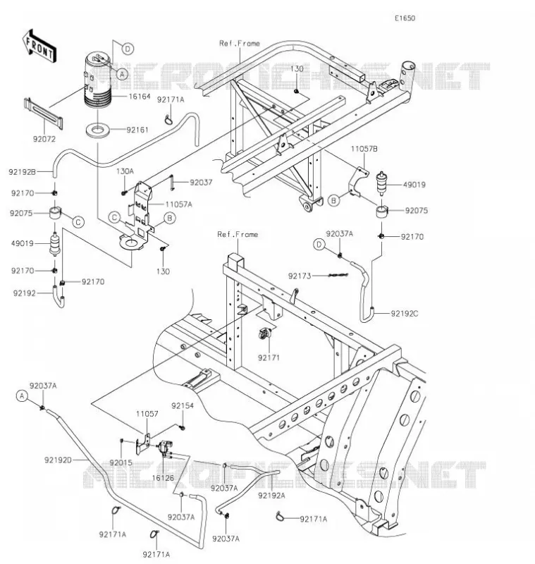 SYSTEME D'EVAPORATION CARBURANT(CA) Kawasaki SSV 820 2021 MULE PRO-FXT  KAF820BMFNN