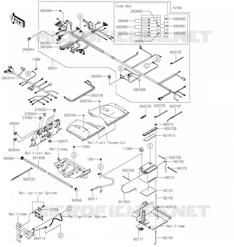 CHASSIS EQUIPMENT ELECTRIQUE Kawasaki SSV 820 2021 MULE PRO-FXT  KAF820BMFNN