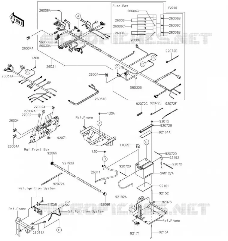 CHASSIS EQUIPMENT ELECTRIQUE Kawasaki SSV 820 2021 MULE PRO-FXT  KAF820CMFNN