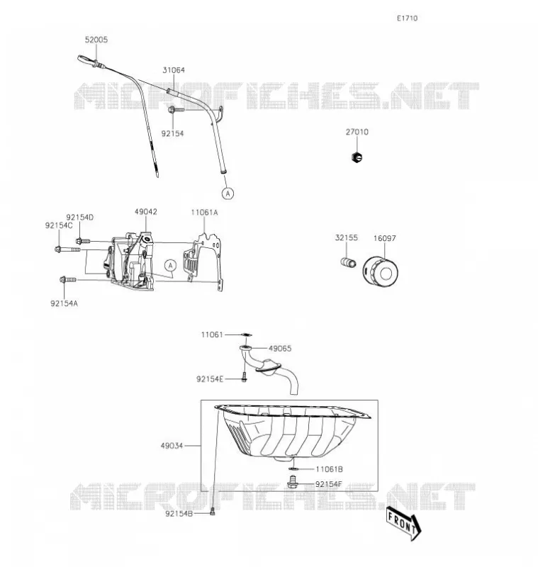 POMPE A HUILE/FILTRE &Agrave; HUILE Kawasaki SSV 820 2021 MULE PRO-FXT  KAF820CMFNN