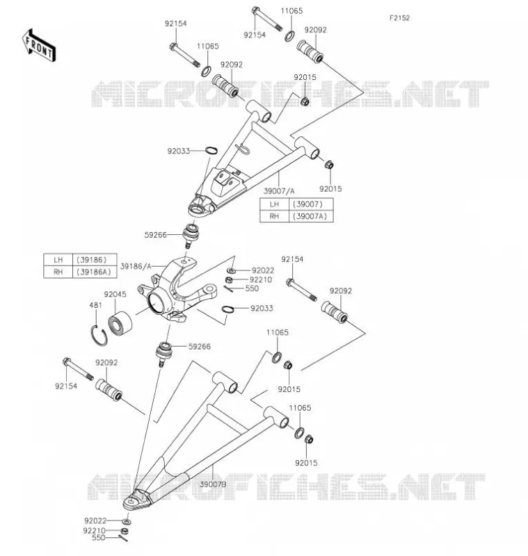 AMORTISSEUR AVANT Kawasaki SSV 820 2021 MULE PRO-FXT  KAF820CMFNN