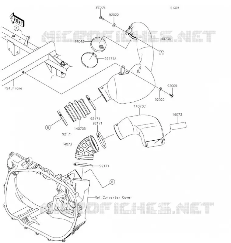 FILTRE A AIR - CONVERTISSEUR Kawasaki SSV 820 2021 MULE PRO-FXT  KAF820DMFNN