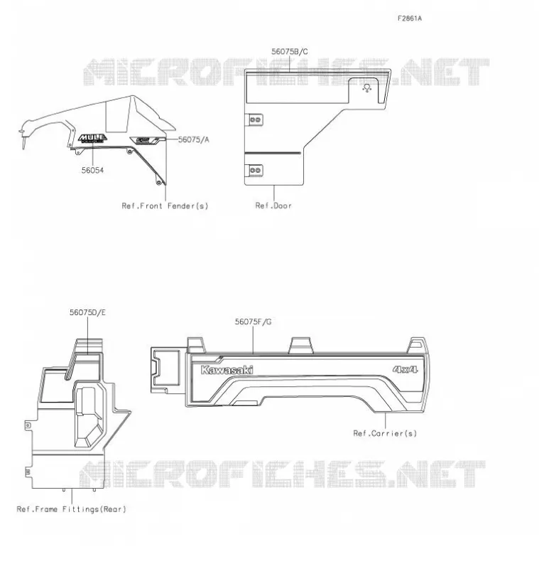 AUTOCOLLANT(GREEN) Kawasaki SSV 820 2021 MULE PRO-FX  KAF820FMFNN
