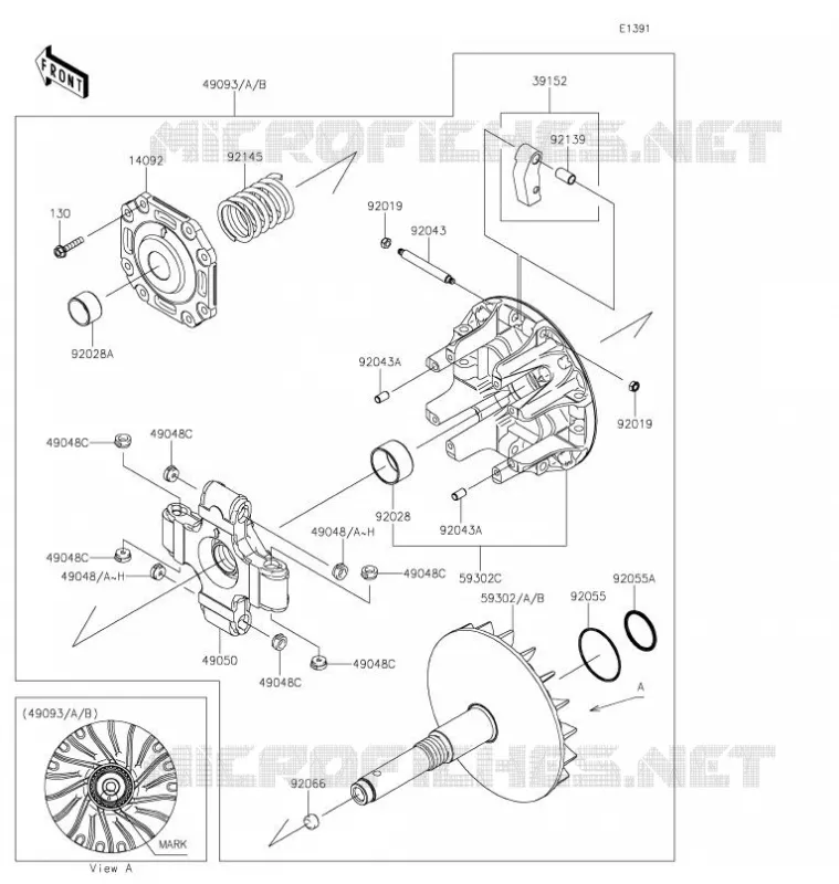 VARIATEUR Kawasaki SSV 820 2021 MULE PRO-FX  KAF820FMFNN