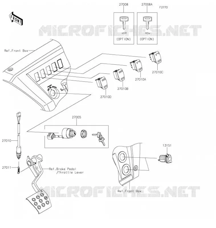 CONTACTEUR Kawasaki SSV 820 2021 MULE PRO-FX  KAF820GMFNN