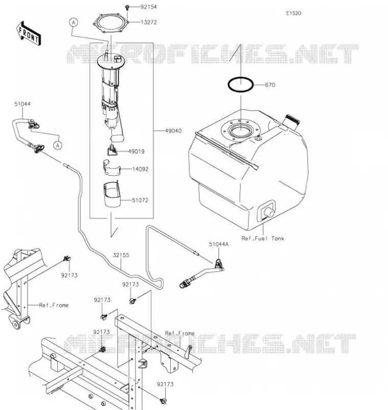 POMPE A ESSENCE Kawasaki SSV 820 2021 MULE PRO-FX  KAF820GMFNN