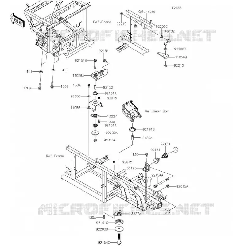 SUPPORT MOTEUR Kawasaki SSV 820 2021 MULE PRO-FX  KAF820GMFNN