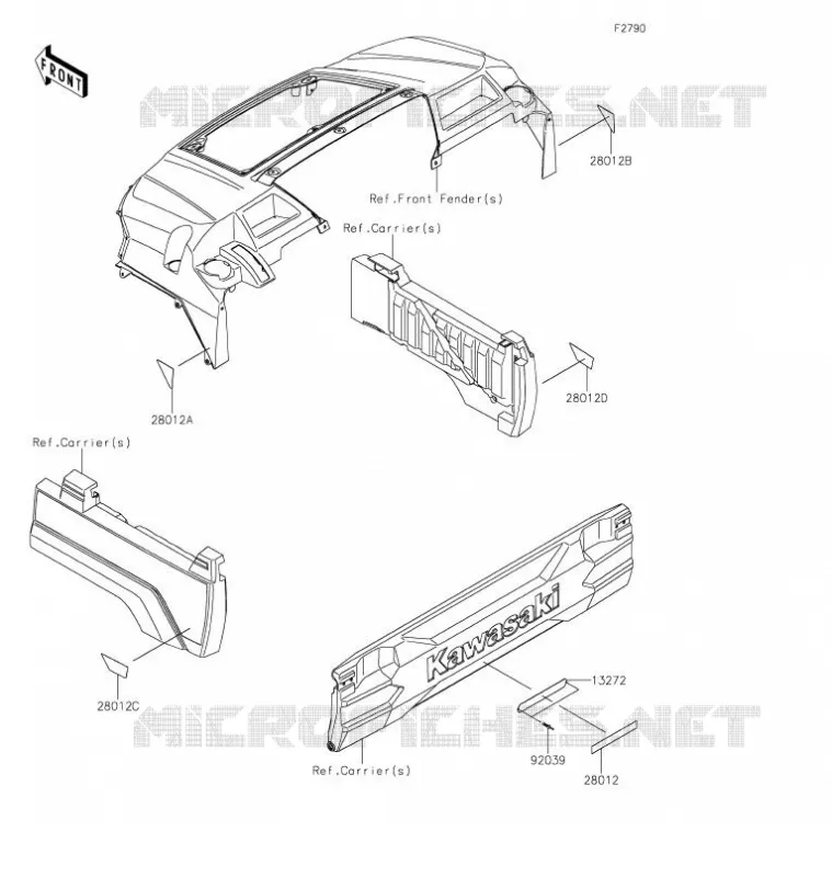 CATADIOPTRES(CN) Kawasaki SSV 820 2021 MULE PRO-FXT  KAF820MMFNN