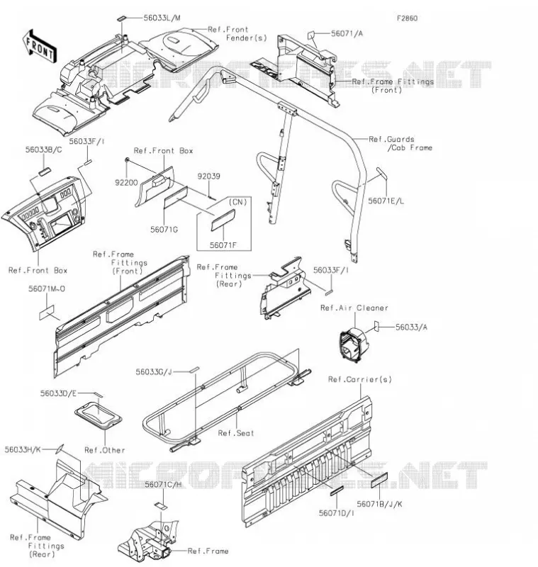 ETIQUETTES Kawasaki SSV 820 2021 MULE PRO-FXT  KAF820MMFNN