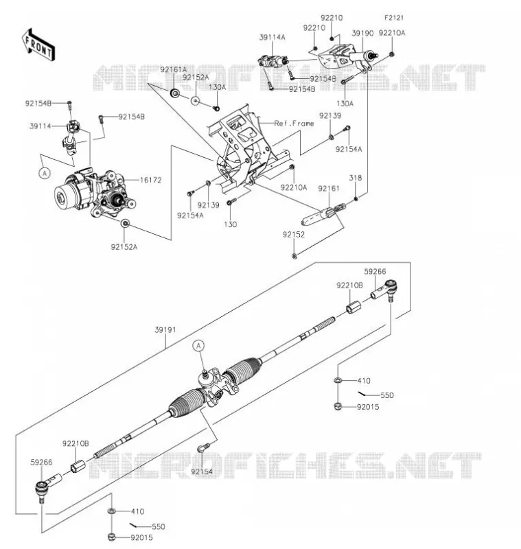 ARBRE DE DIRECTION Kawasaki SSV 1000 2021 TERYX KRX 1000  KRF1000AMFNN