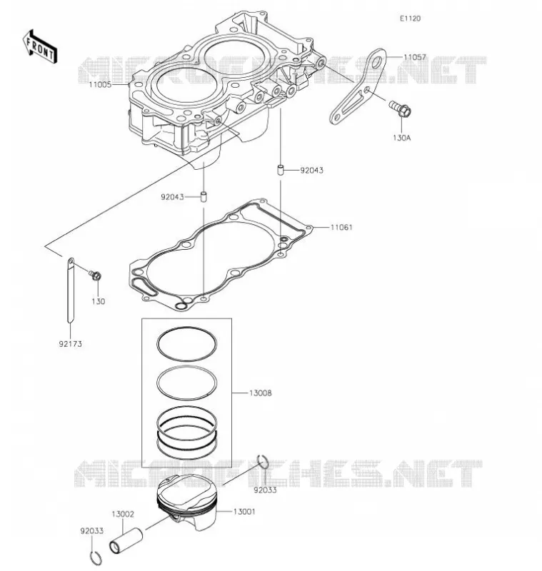 CYLINDRE/PISTON Kawasaki SSV 1000 2021 TERYX KRX 1000  KRF1000AMFNN