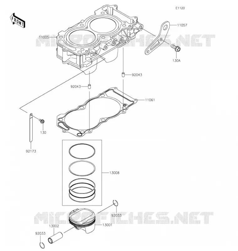 CYLINDRE/PISTON Kawasaki SSV 1000 2021 TERYX KRX 1000  KRF1000AMFNN