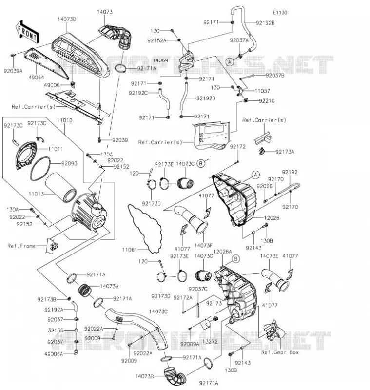 FILTRE A AIR Kawasaki SSV 1000 2021 TERYX KRX 1000  KRF1000AMFNN