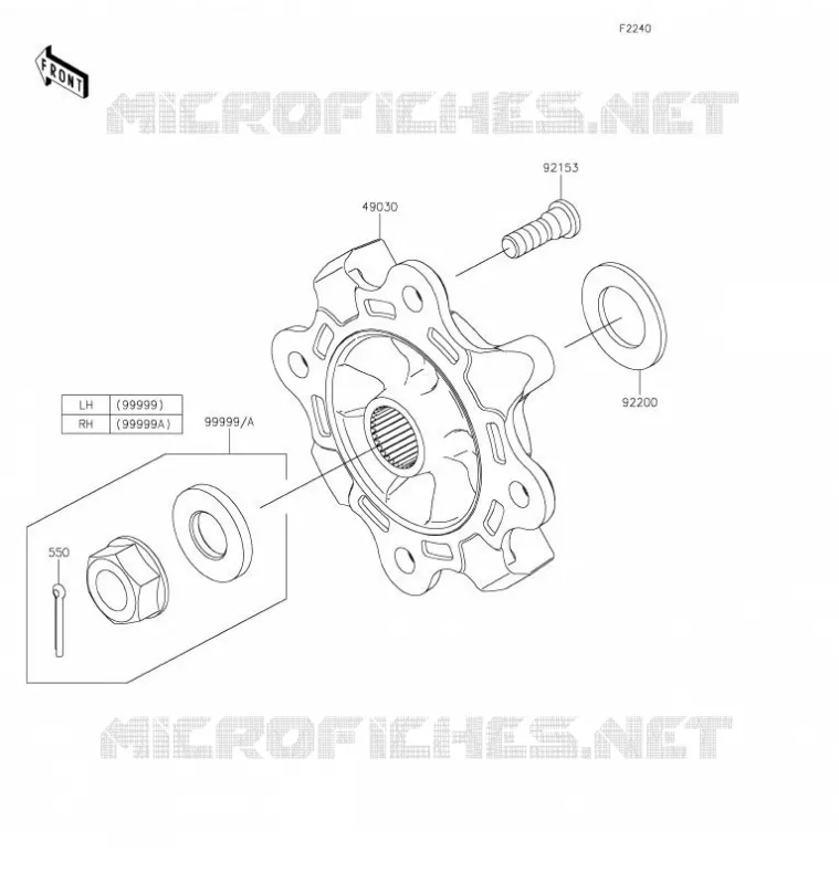 MOYEU ARRIERE/FREIN Kawasaki SSV 1000 2021 TERYX KRX 1000  KRF1000AMFNN