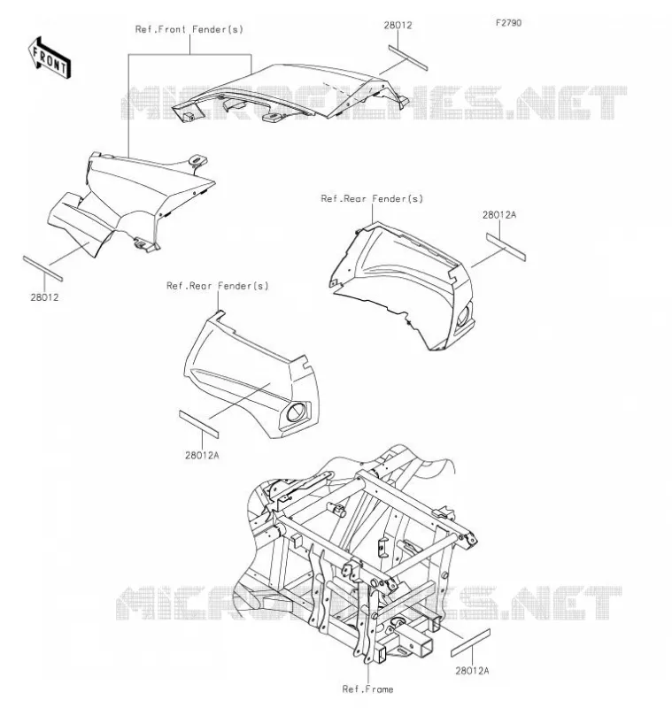 CATADIOPTRES(CN) Kawasaki SSV 800 2021 TERYX  KRF800HMFNN