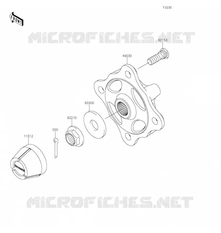 MOYEU AVANT/FREIN Kawasaki SSV 800 2021 TERYX  KRF800HMFNN