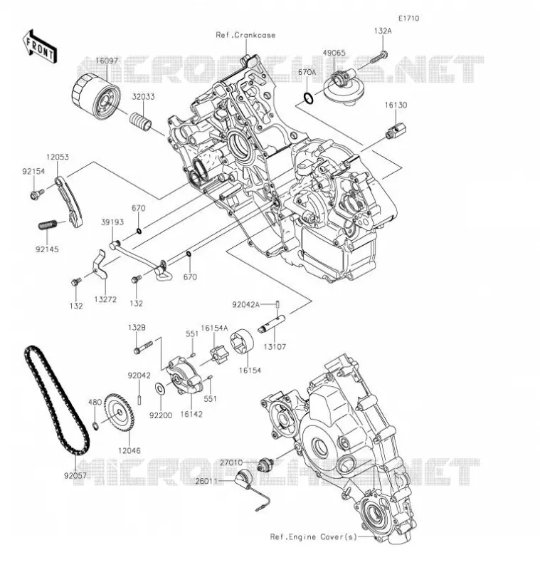 POMPE A HUILE/FILTRE &Agrave; HUILE Kawasaki SSV 800 2021 TERYX  KRF800HMFNN