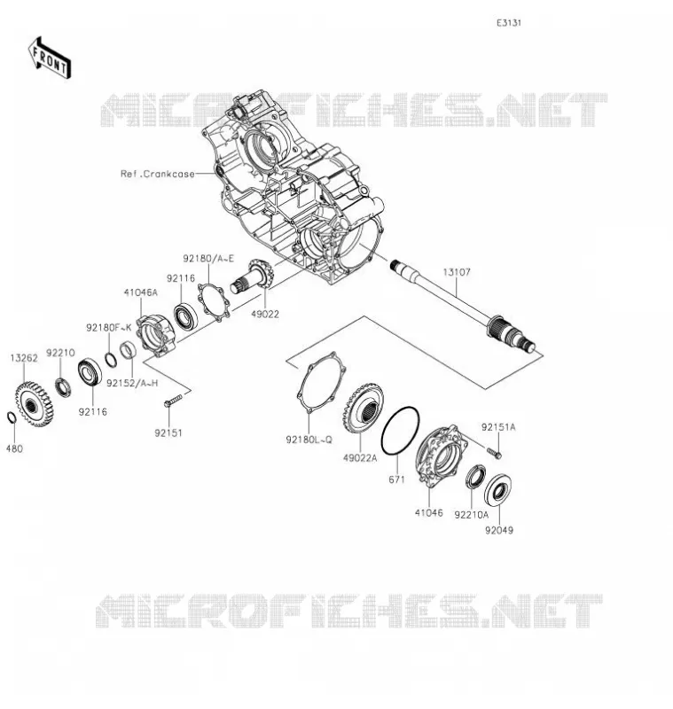 PIGNON CONIQUE AVANT Kawasaki SSV 800 2021 TERYX4  KRT800FMFNN