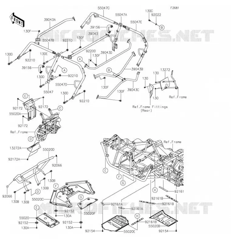 PROTECTION/CHASSIS CAB Kawasaki SSV 800 2021 TERYX4  KRT800FMFNN
