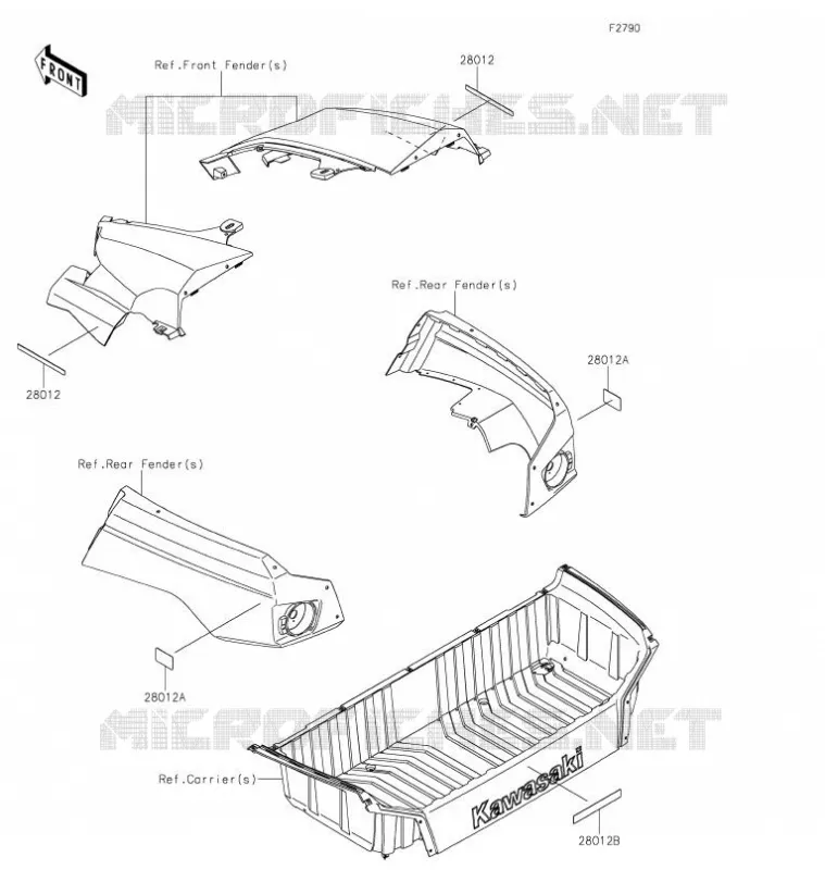 CATADIOPTRES(CN) Kawasaki SSV 800 2021 TERYX4  KRT800GMFNN