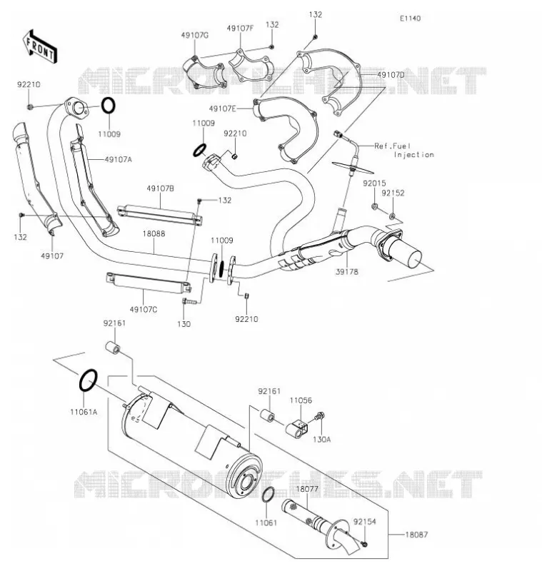 &Eacute;CHAPPEMENT Kawasaki SSV 800 2021 TERYX4  KRT800GMFNN