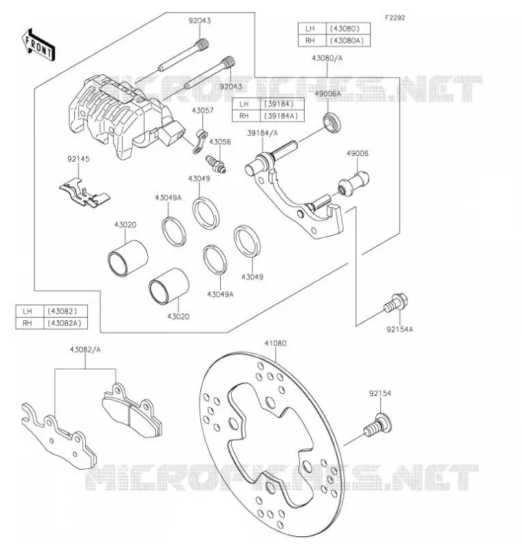 FREIN AVANT Kawasaki SSV 800 2021 TERYX4  KRT800GMFNN