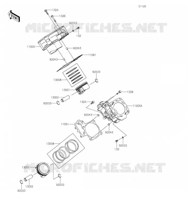 CYLINDRE/PISTON Kawasaki SSV 800 2021 TERYX4  KRT800GMFNN
