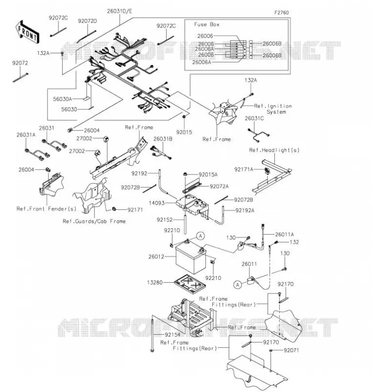 CHASSIS EQUIPMENT ELECTRIQUE Kawasaki SSV 800 2021 TERYX4  KRT800HMFNN