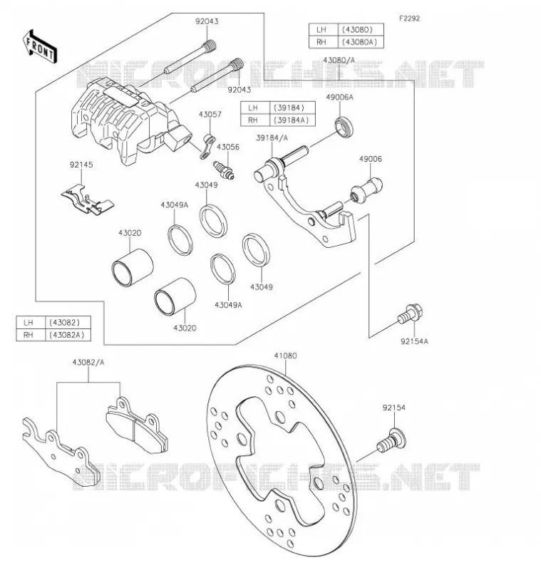 FREIN AVANT Kawasaki SSV 800 2021 TERYX4  KRT800HMFNN