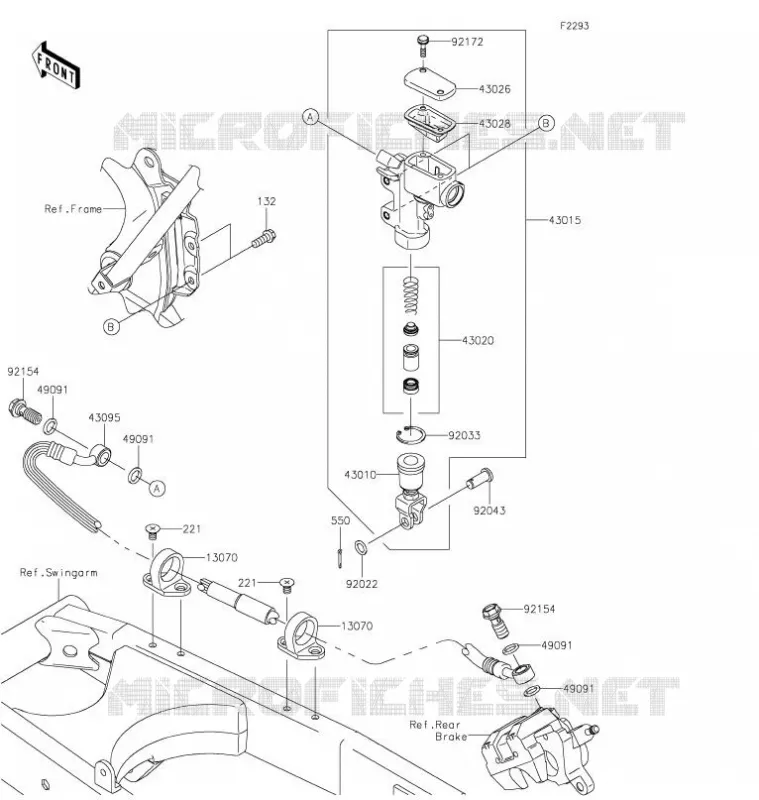 MAITRE CYLINDRE ARRI&Egrave;RE Kawasaki TOUT-TERRAIN 140 2021 KLX140  KLX140AMFNN