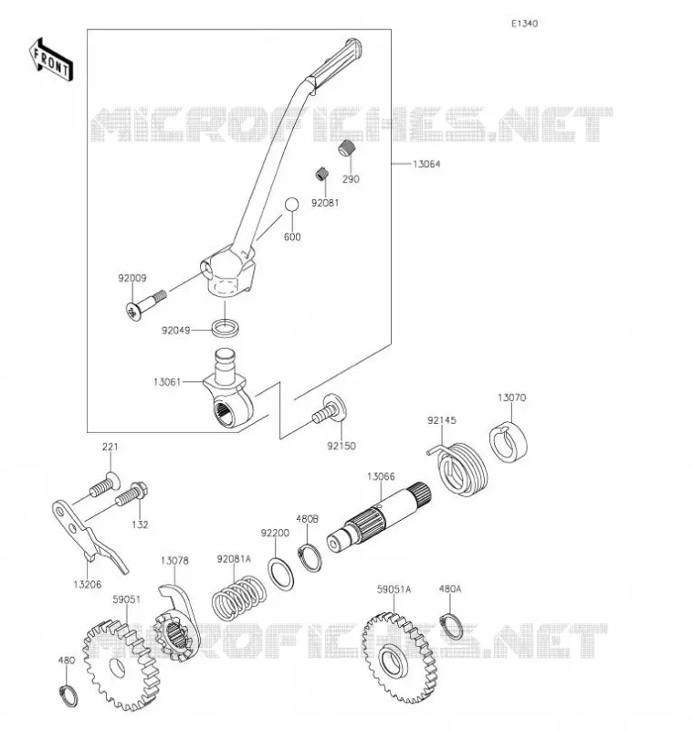MECANISME DE KICK Kawasaki TOUT-TERRAIN 100 2021 KX100  KX100FMFNN