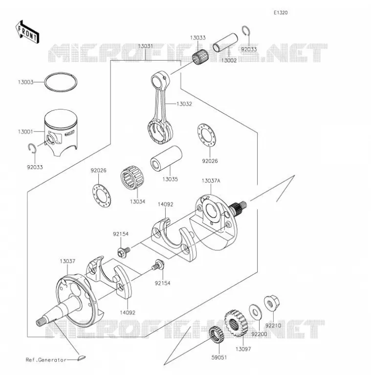 VILEBREQUIN/PISTON Kawasaki TOUT-TERRAIN 85 2021 KX85-II  KX85DMFNN