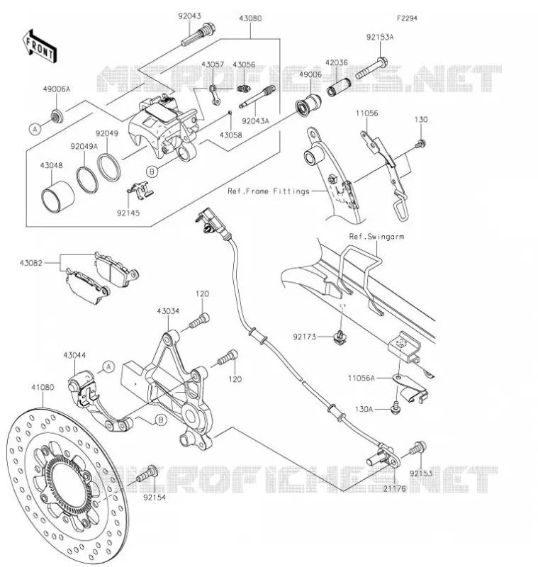 FREIN ARRIERE Kawasaki MOTOS 650 2022 VULCAN S  EN650CNFAL