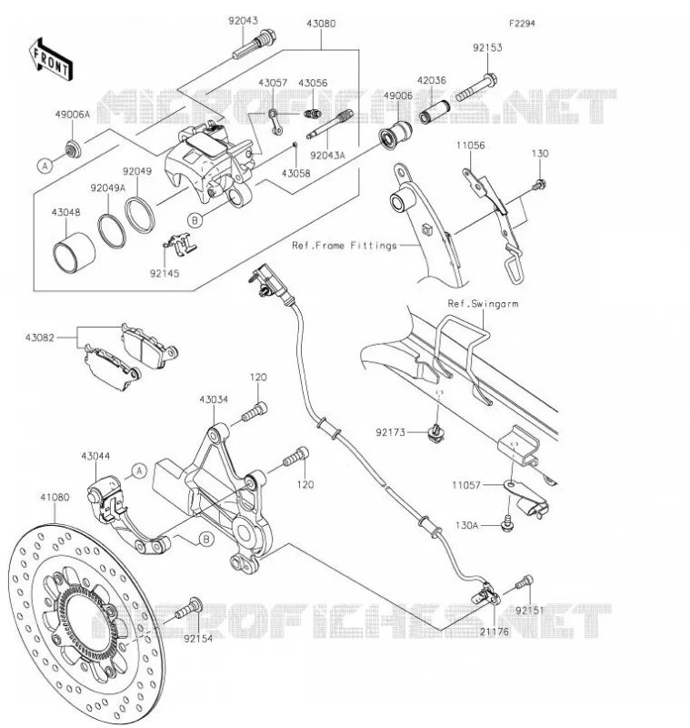 FREIN ARRIERE Kawasaki MOTOS 650 2022 VULCAN S  EN650DNFAL