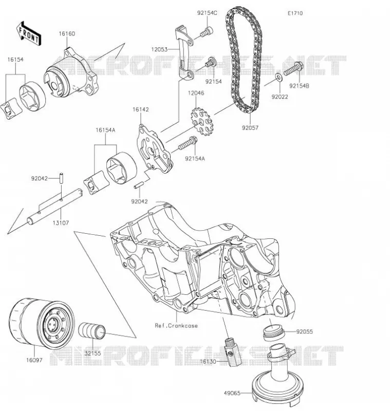 POMPE A HUILE/FILTRE &Agrave; HUILE Kawasaki MOTOS 650 2022 Z650  ER650LNFNL