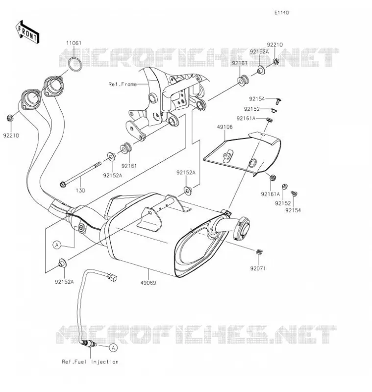 &Eacute;CHAPPEMENT Kawasaki MOTOS 650 2022 Z650  ER650LNFNN