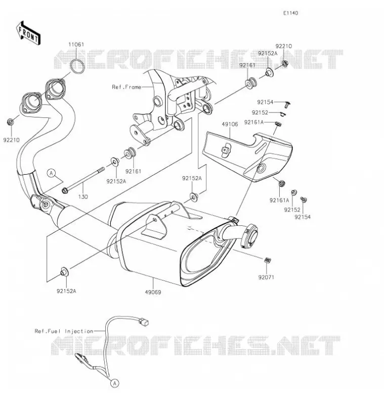 &Eacute;CHAPPEMENT Kawasaki MOTOS 650 2022 Z650RS  ER650MNFAB