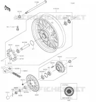 ROUE ARRI&Egrave;RE/CHAINE pour Kawasaki Z650RS 2022