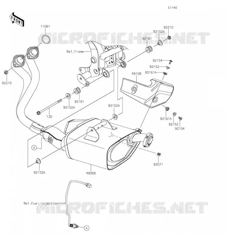 &Eacute;CHAPPEMENT Kawasaki MOTOS 650 2022 Z650RS  ER650MNFAL