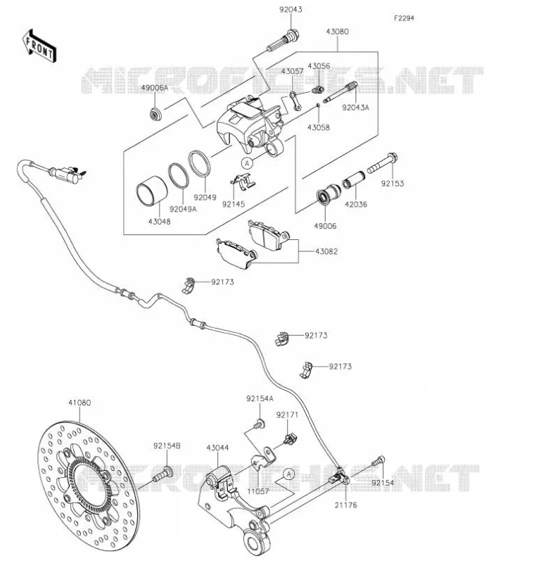 FREIN ARRIERE Kawasaki MOTOS 650 2022 Z650RS  ER650MNFAL