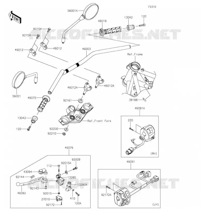 GUIDON Kawasaki MOTOS 650 2022 Z650RS  ER650MNFAL