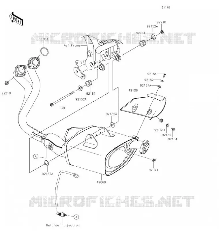 &Eacute;CHAPPEMENT Kawasaki MOTOS 650 2022 NINJA 650  EX650MNFAL