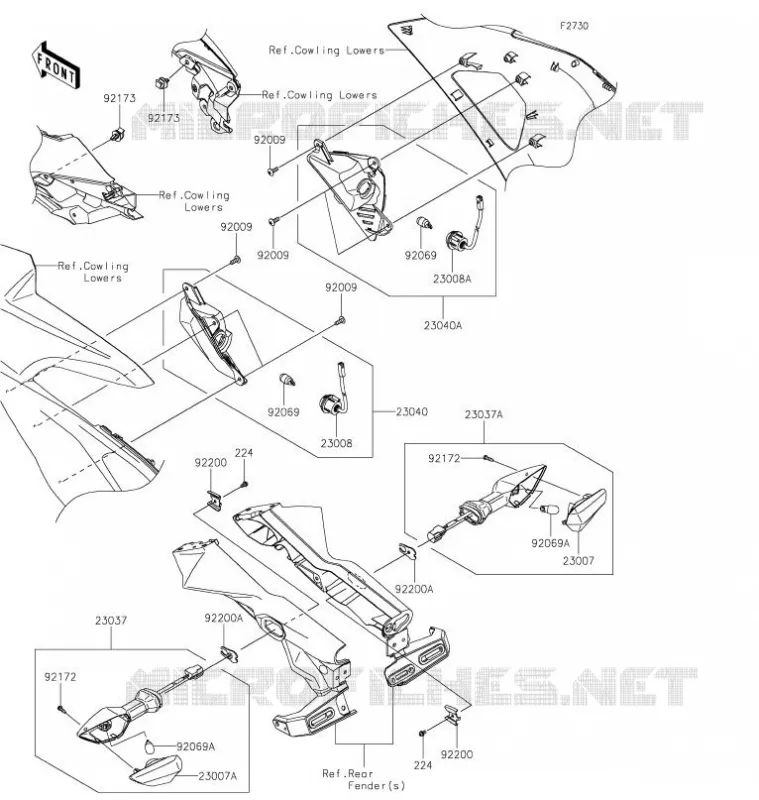 CLIGNOTANTS Kawasaki MOTOS 650 2022 NINJA 650  EX650MNFAL