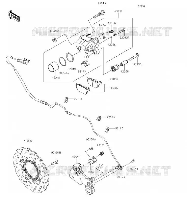 FREIN ARRIERE Kawasaki MOTOS 650 2022 NINJA 650  EX650MNSNN