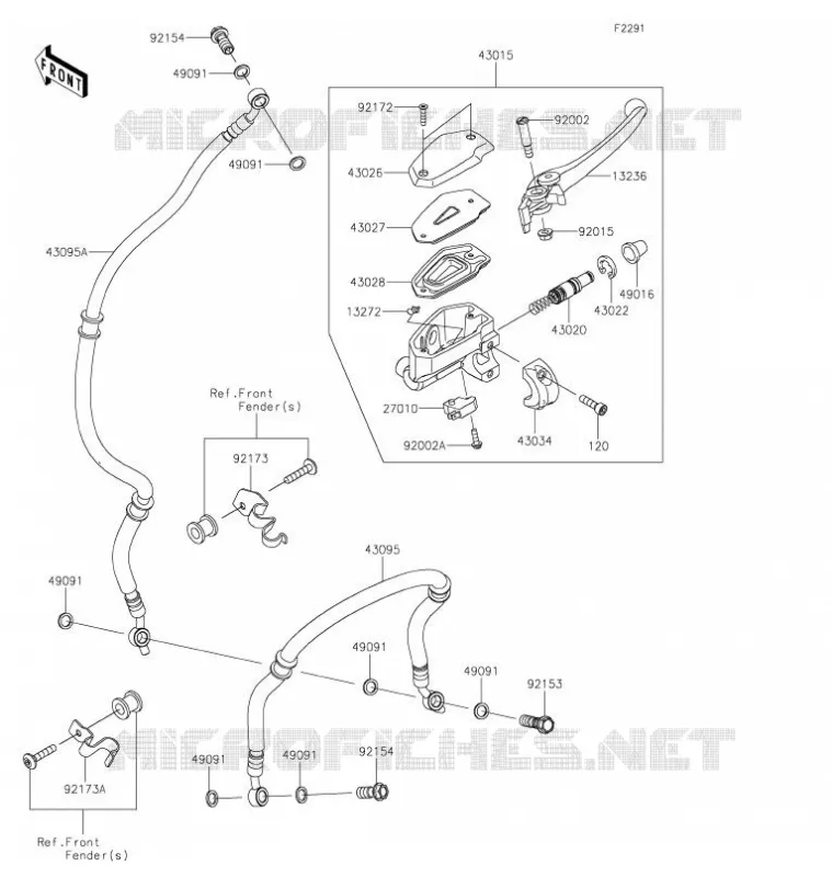 MAITRE CYLINDRE AV Kawasaki MOTOS 650 2021 NINJA 650  EX650NMFNL