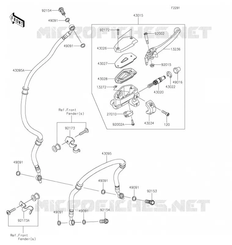MAITRE CYLINDRE AV Kawasaki MOTOS 650 2022 NINJA 650  EX650NNFAL