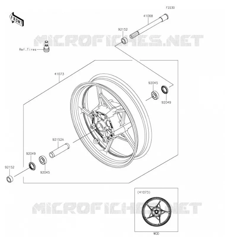 ROUE AVANT Kawasaki MOTOS 650 2022 NINJA 650  EX650NNFAL