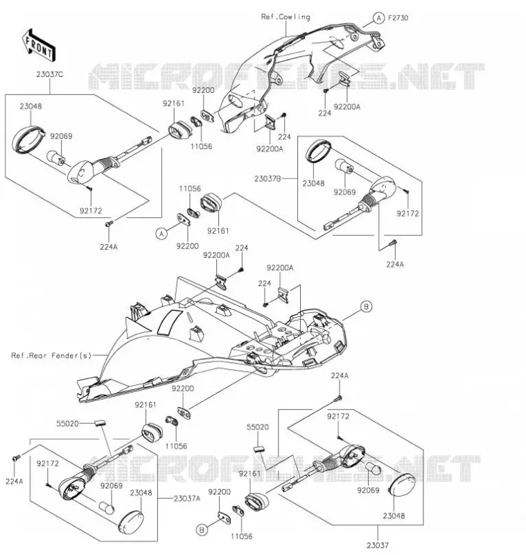 CLIGNOTANTS Kawasaki MOTOS 650 2022 KLR650  KL650FNFNN