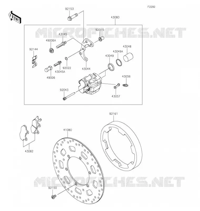 FREIN AVANT Kawasaki MOTOS 650 2022 KLR650  KL650FNFNN